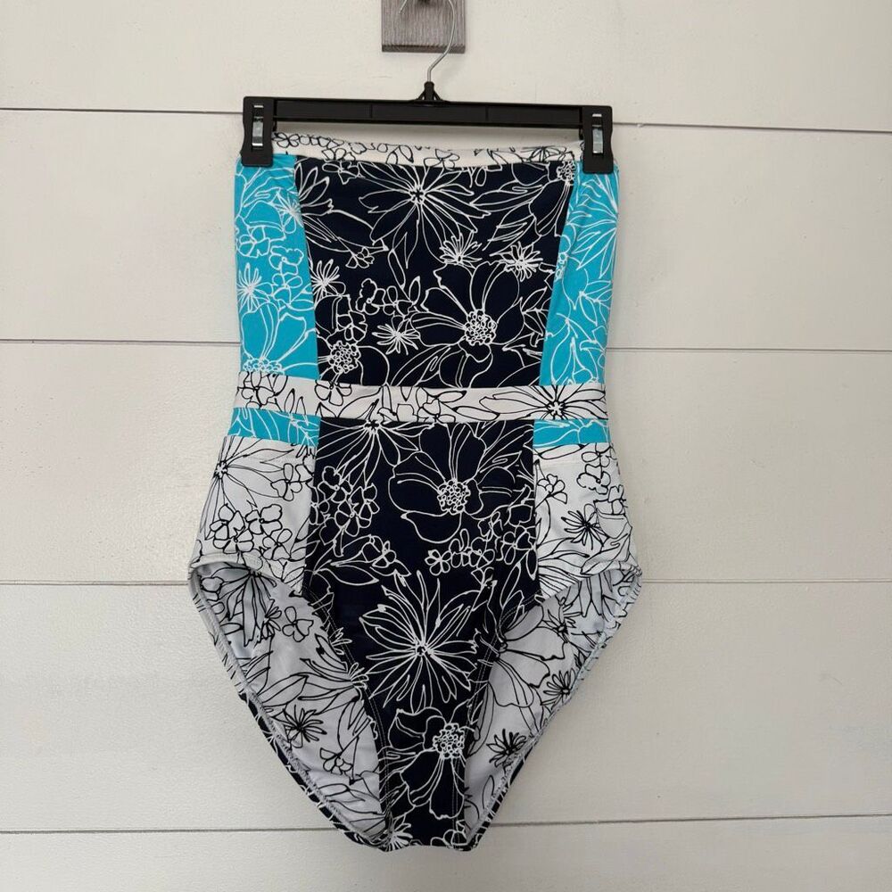 Anne Cole Locker Women’s 10 Patterned Strapless One Piece Swim